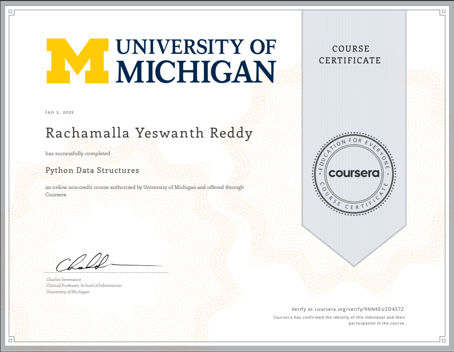 Python DS Certificate